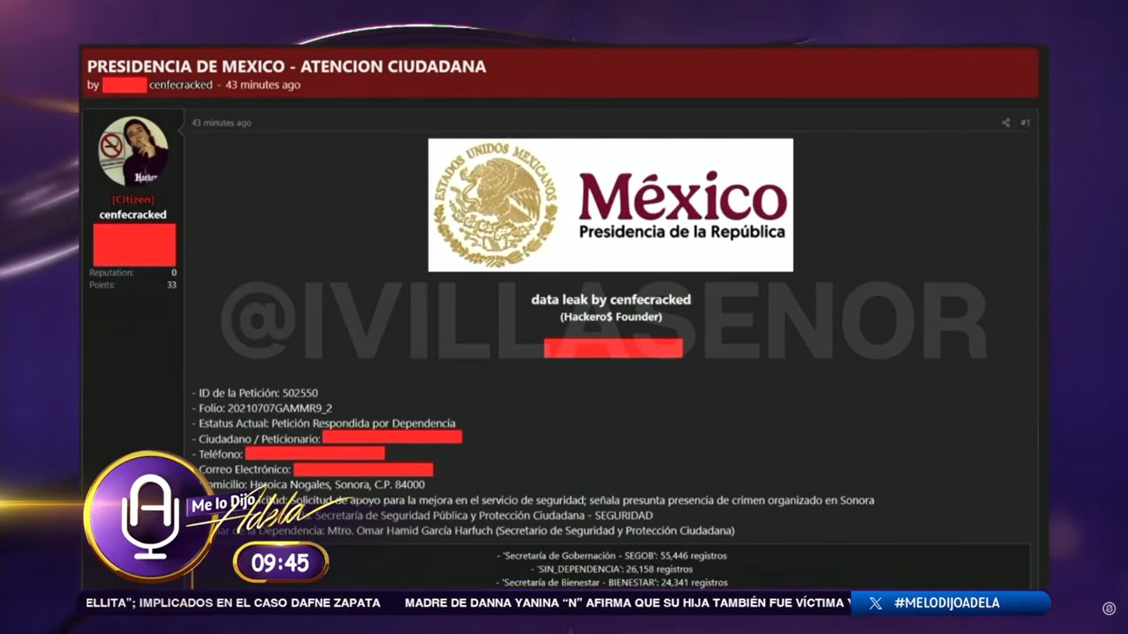 Filtran datos de 400 mil denunciantes tras fallo de seguridad en Presidencia