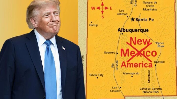 Trump tacha “México” del mapa de Nuevo México y lo cambia por “Nueva América”