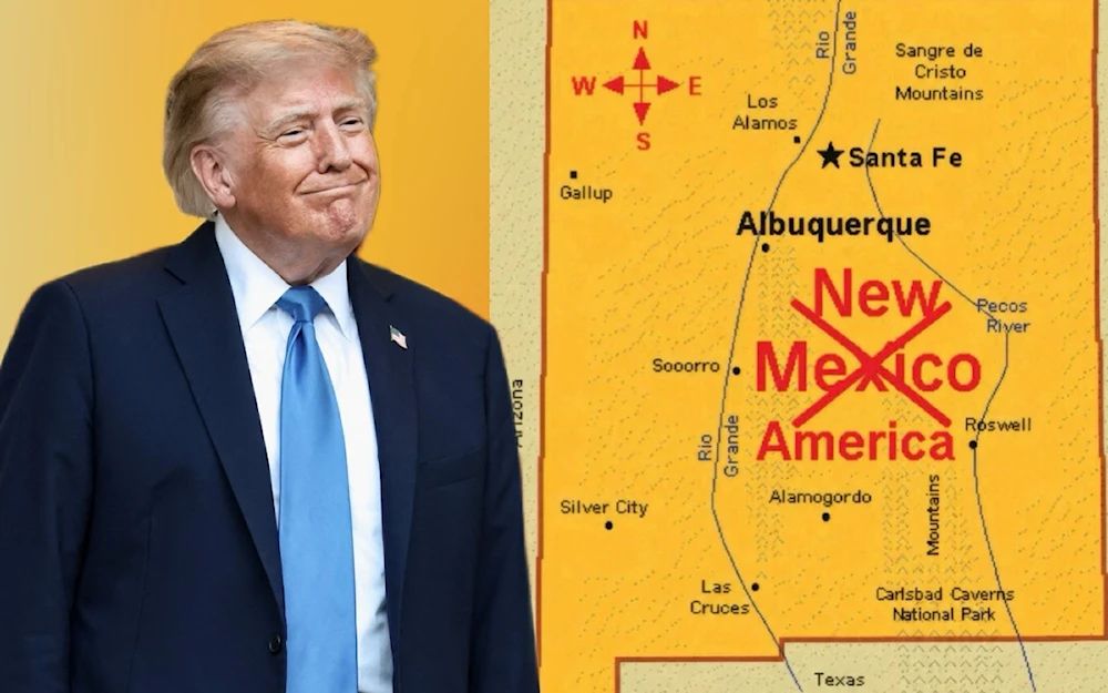 Trump tacha “México” del mapa de Nuevo México y lo cambia por “Nueva América”
